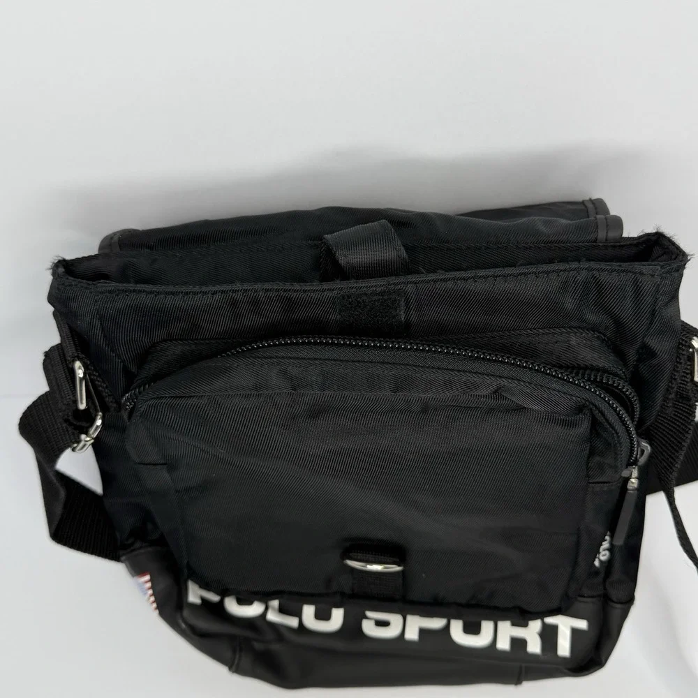 VTG 90s Polo Sport Nylon Crossbody Messenger Bag Black